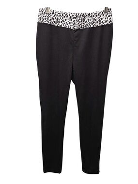 WEEKEND BY CHICO’S LEOPARD CRAZE BLACK SIMONE LEGGING PANTS SIZE 0(4-6)